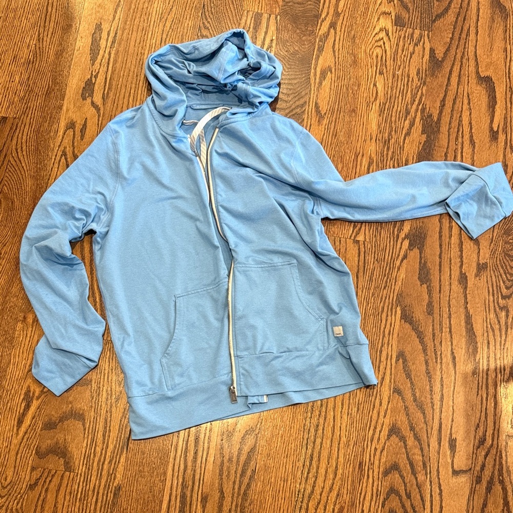 Vuori Sky Blue Zip-Up Hoodie